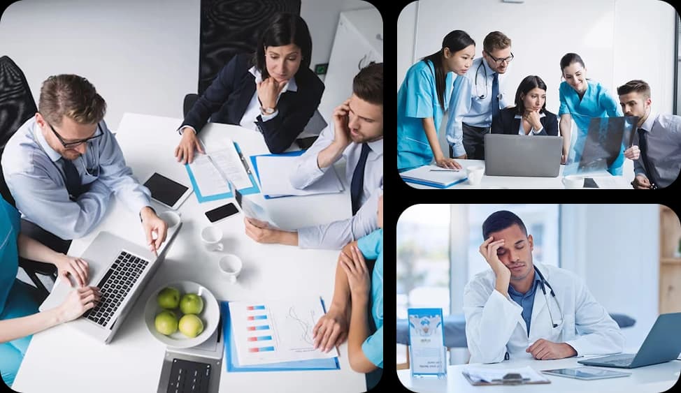 Healthcare professionals collaborating
