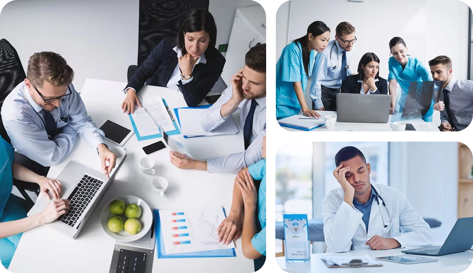 Healthcare professionals collaborating